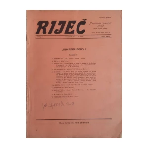 Riječ: God. XXVI, broj 15/1930