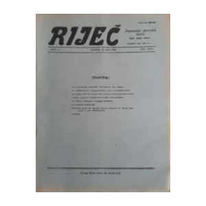 Riječ: God. XXVI, broj 14/1930