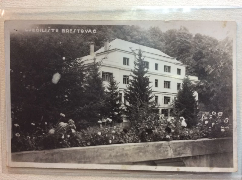 BRESTOVEC STARA RAZGLEDNICA LJEČILIŠTE BRESTOVAC VRT I ZGRADA 1934.