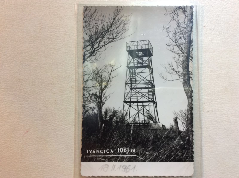 IVANČICA STARA RAZGLEDNICA PIRAMIDA NA IVANČICI 1061M HPD 1961.
