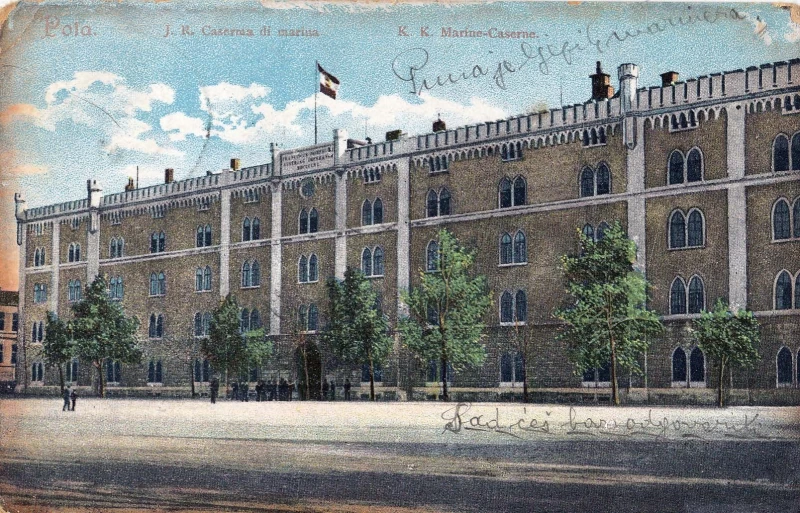 POLA PULA ISTRA HRVATSKA MARINE - CASERNE STARA RAZGLEDNICA 1907