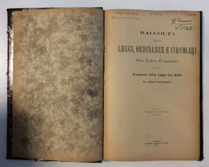 P. BITTANGA : RACCOLTA DELLE LEGGI, ORDINANZE E CIRCOLARI 
