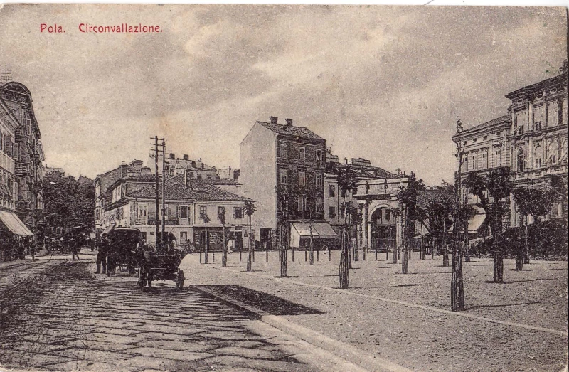 POLA PULA ISTRA HRVATSKA PCIRCONVALLAZIONE   STARA RAZGLEDNICA 1917