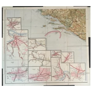 SREDNJA I JUŽNA DALMACIJA : ZEMLJOPISNA KARTA