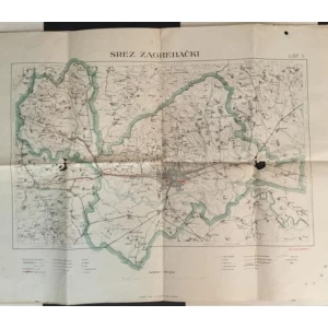SREZ ZAGREBAČKI : ZEMLJOPISNA KARTA