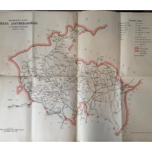 KILOMETRIČNA KARTA SREZA JASTREBARSKOG - ZEMLJOPISNA KARTA