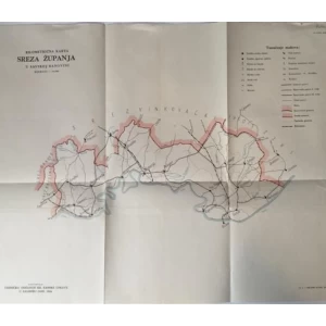 KILOMETRIČNA KARTA SREZA ŽUPANJA - ZEMLJOPISNA KARTA